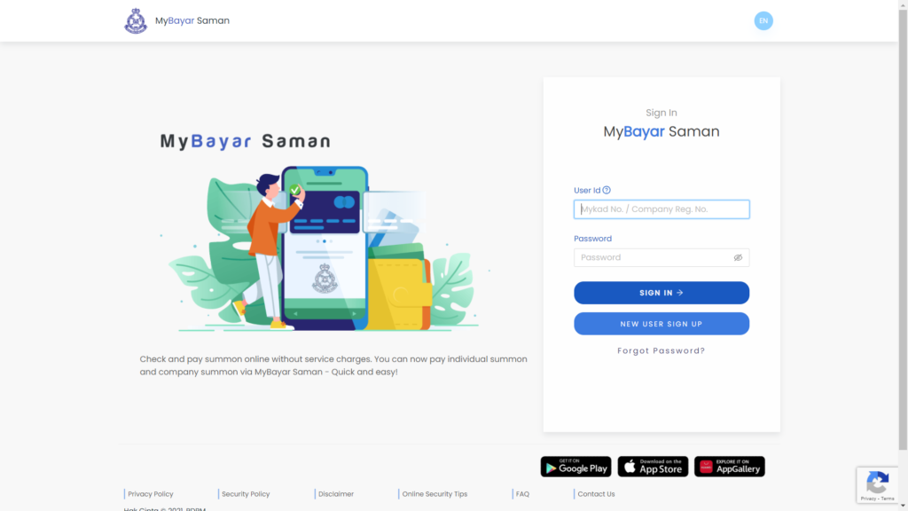 MyBayar Saman, Check Online Summons